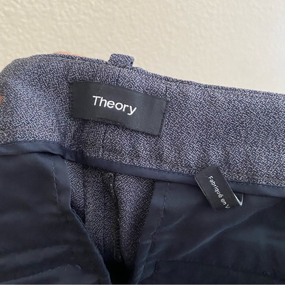 Theory Wool Blend Gray Straught Leg Trouser Pants Size 4 - Picture 7 of 10